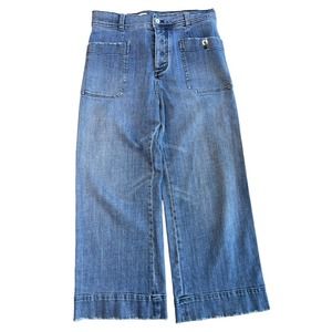 Pilcro Wide Leg Cropped Blue Jeans